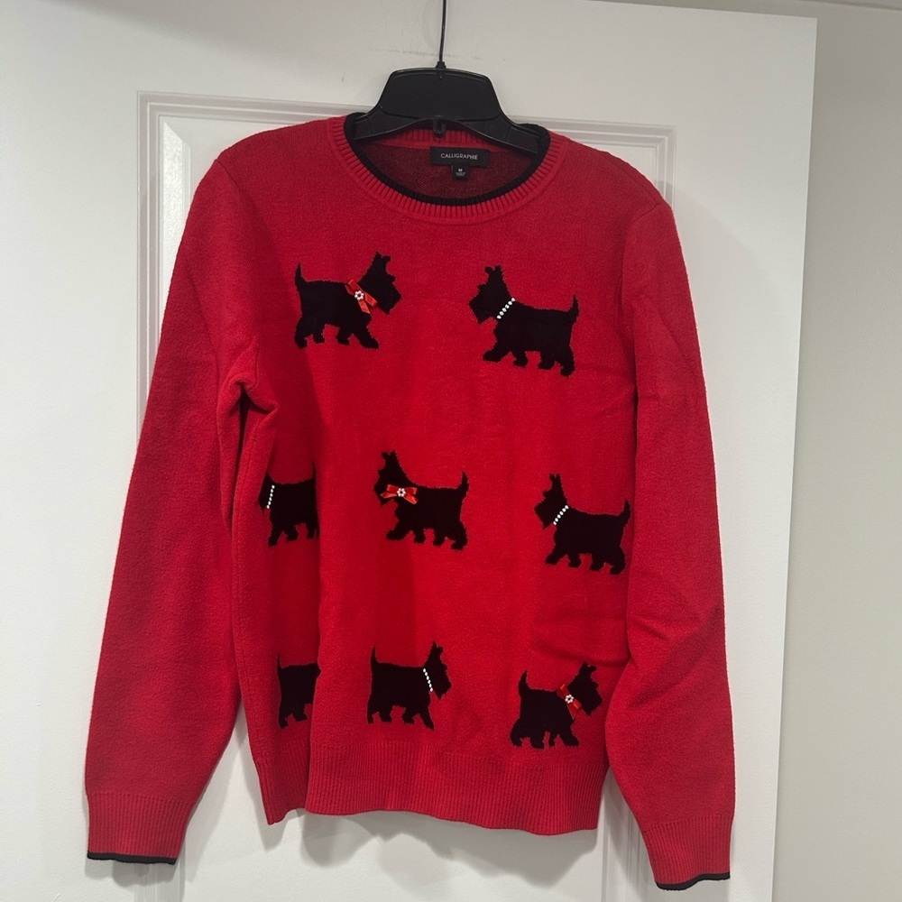 Calligraphie Red and Black Sweater - Picture 2 of 7